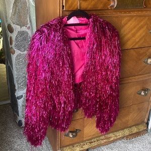 Azalea wang jacket pink size medium tinsel party jacket fun. Never worn
